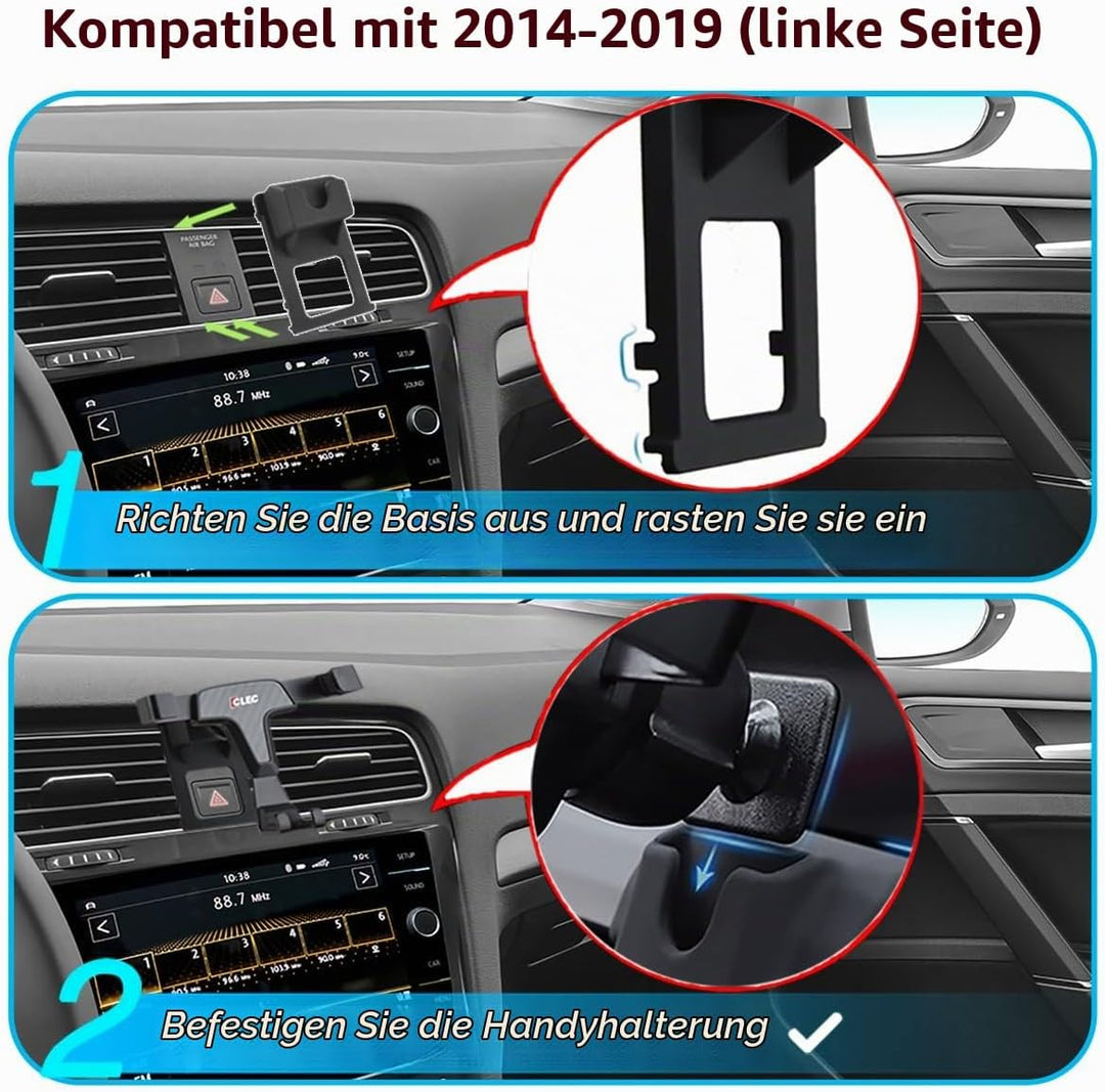 AYADA Handyhalterung Kompatibel mit Golf 7, Handy Halter Phone Holder Gravity Auto Lock Stabil ohne