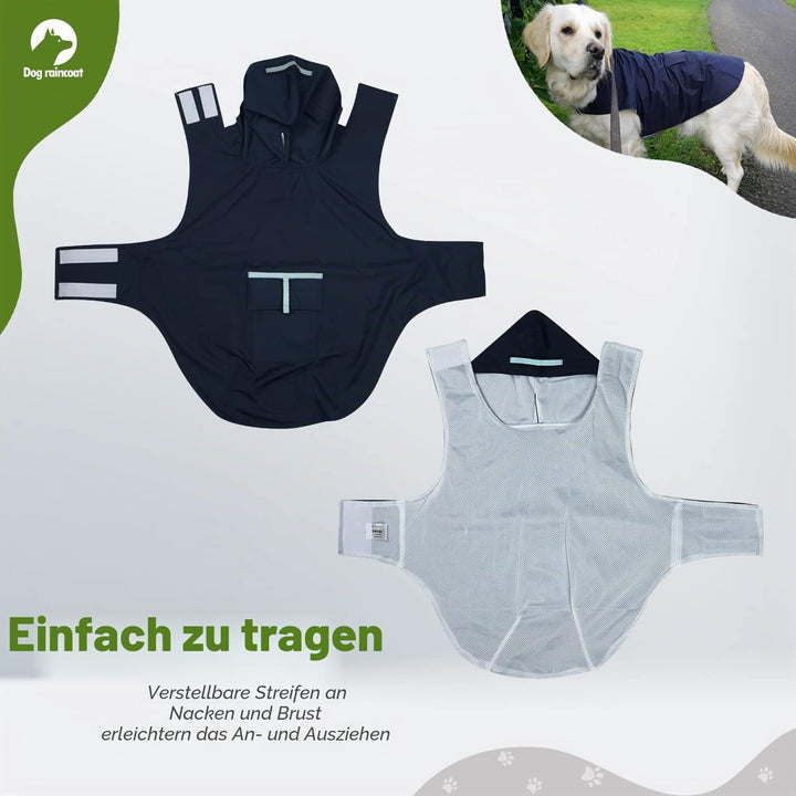 Zellar Hunderegenmantel mit Kapuze & Kragenloch & Sicheren Reflektierenden Streifen, Ultraleichte At