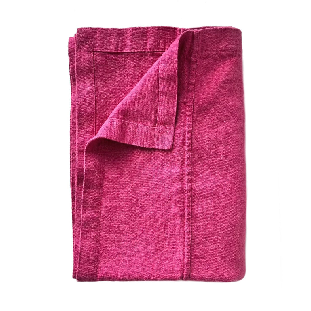 JOWOLLINA Bettüberwurf Plaid Decke Rasa 100% Leinen Stonewashed (Berry, 170x260 cm) Berry 170x260 cm