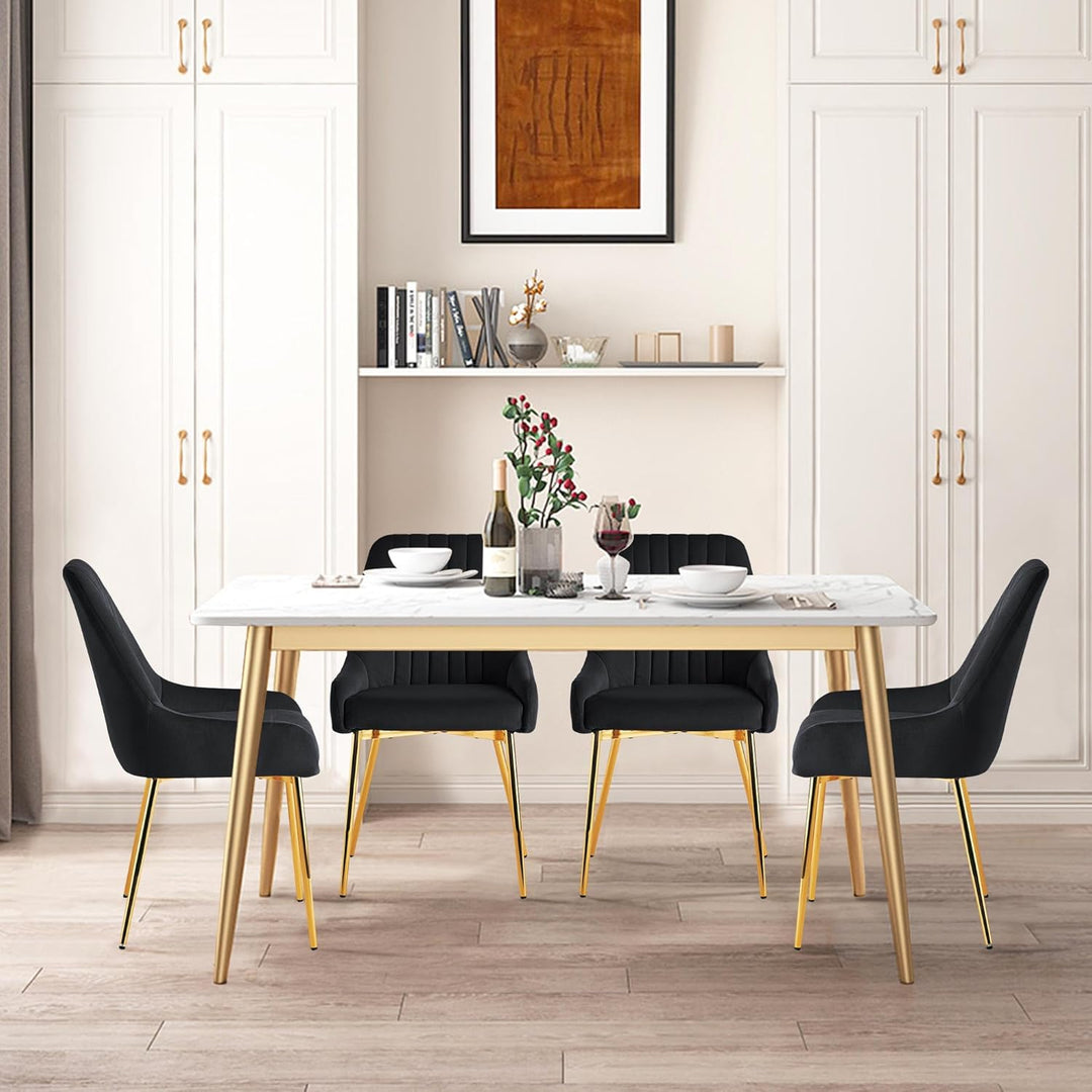 EsszimmerstüHle 2er Set, Moderne Samt-WohnzimmerstüHle, Polsterstuhl Esszimmer,Gepolsterter Armloser