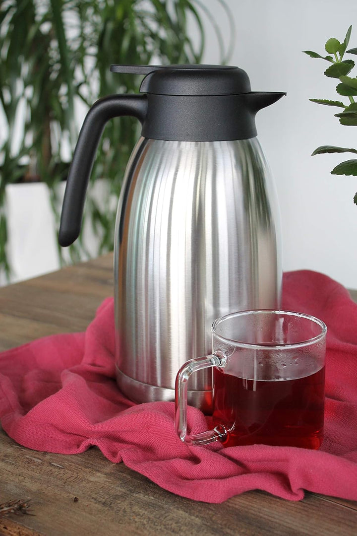 Isolierkanne 2 L – Thermoskanne aus doppelwandigem Edelstahl für bis zu 13 Tassen Kaffee oder Tee 20