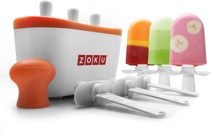 Zoku POP-Eiszubereiter für 3 EIS am Stiel, Kunststoff, White, 28x28x12 cm