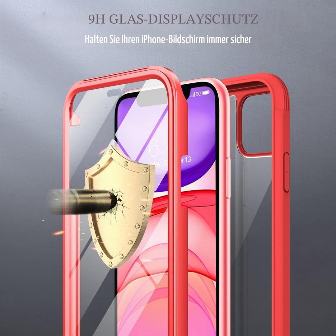 Miracase Glas Serie für iPhone 11 Hülle, [360 Militärschutz & vollständiger Kameraschutz], stossfest