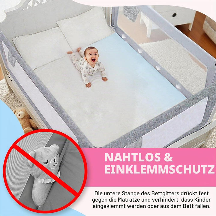 Rausfallschutz Bett,Babybettgitter Rausfallschutz,Höhenverstellbares Baby-Bettgitter &amp; Reise-Bettsch