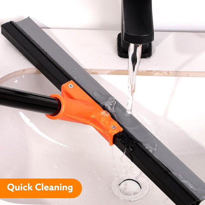 wlich Abzieher Boden, 43cm Breite Wasserschieber Bodenabzieher mit Langem Stiel 154cm Heavy Duty Was
