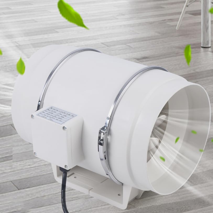 Inline Rohrventilator 100mm/150mm/200mm - 220m³/h Reinkupfermotor Abluftventilator Kanalventilator L