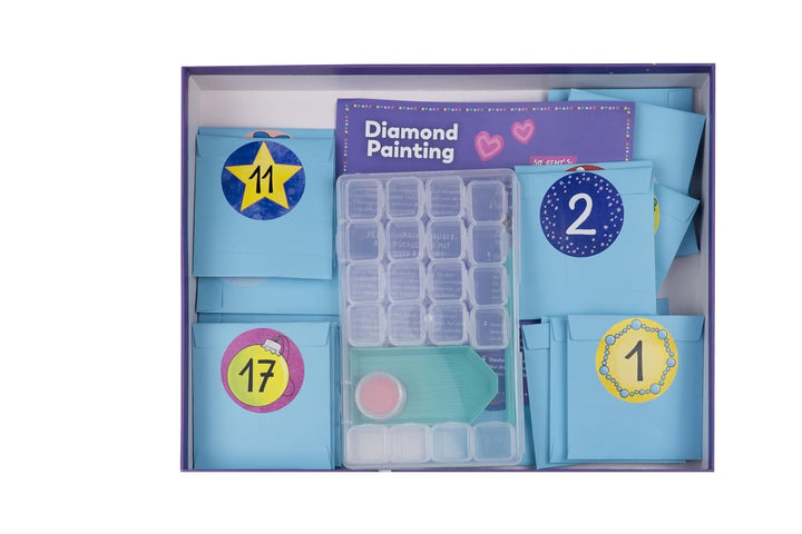 Weihnachtszauber - Der Diamond-Painting-Adventskalender. Mit Material und Werkzeug für 24 Baumanhäng