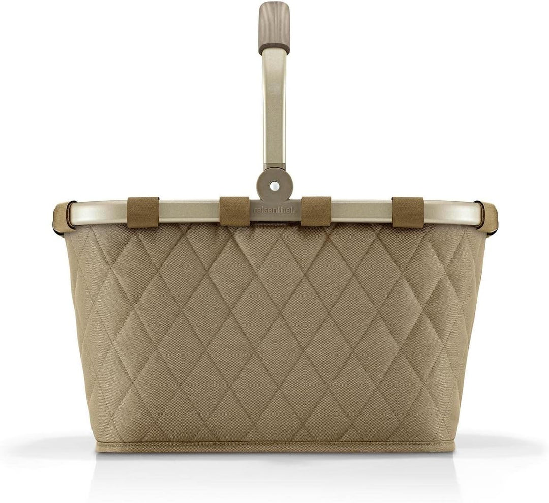 reisenthel carrybag frame rhombus olive – Stabiler Einkaufskorb mit viel Stauraum und praktischer In