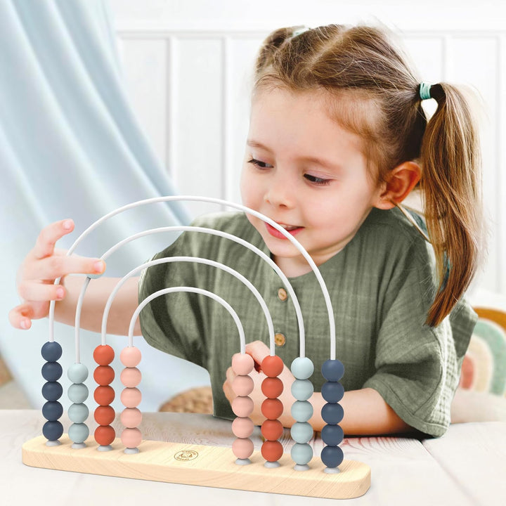 Speedy Monkey Regenbogen-Abakus 31,8x6,9x24,6cm bunt, Holz Spielzeug für Kinder, Liebevolle Details-