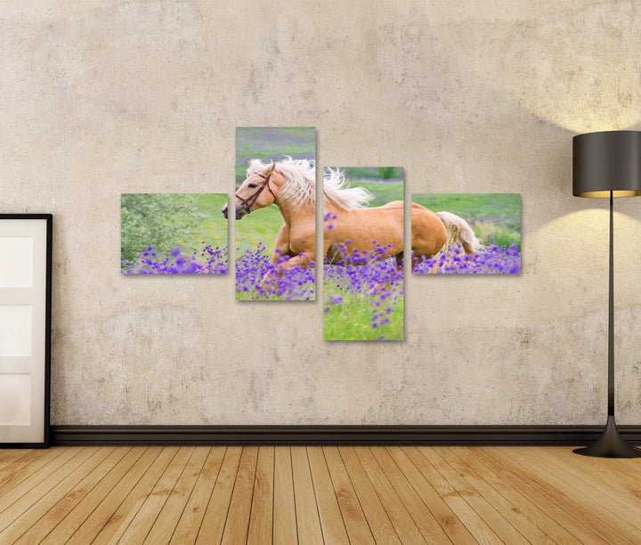 islandburner Bild auf Leinwand Palomino Pferd Kinderzimmer Hobby Reiten Bilder Wandbilder Poster Lei
