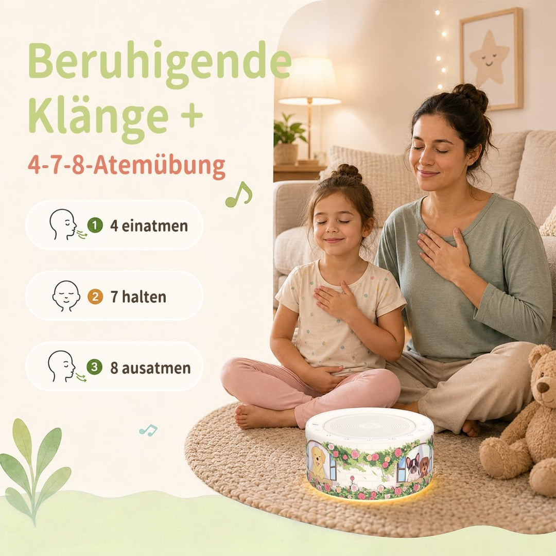 KIPCUSH Weisses Rauschgerät mit 30 High-Fidelity-Soundtracks, Sound-Maschine für Babys, Erwachsene,