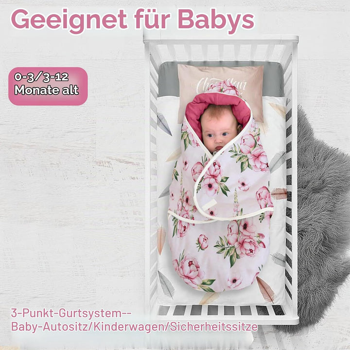 Einschlagdecke Babyschale für Universal Fusssack Babydecke Baumwolle Baby Pucksack für Kinderwagen A