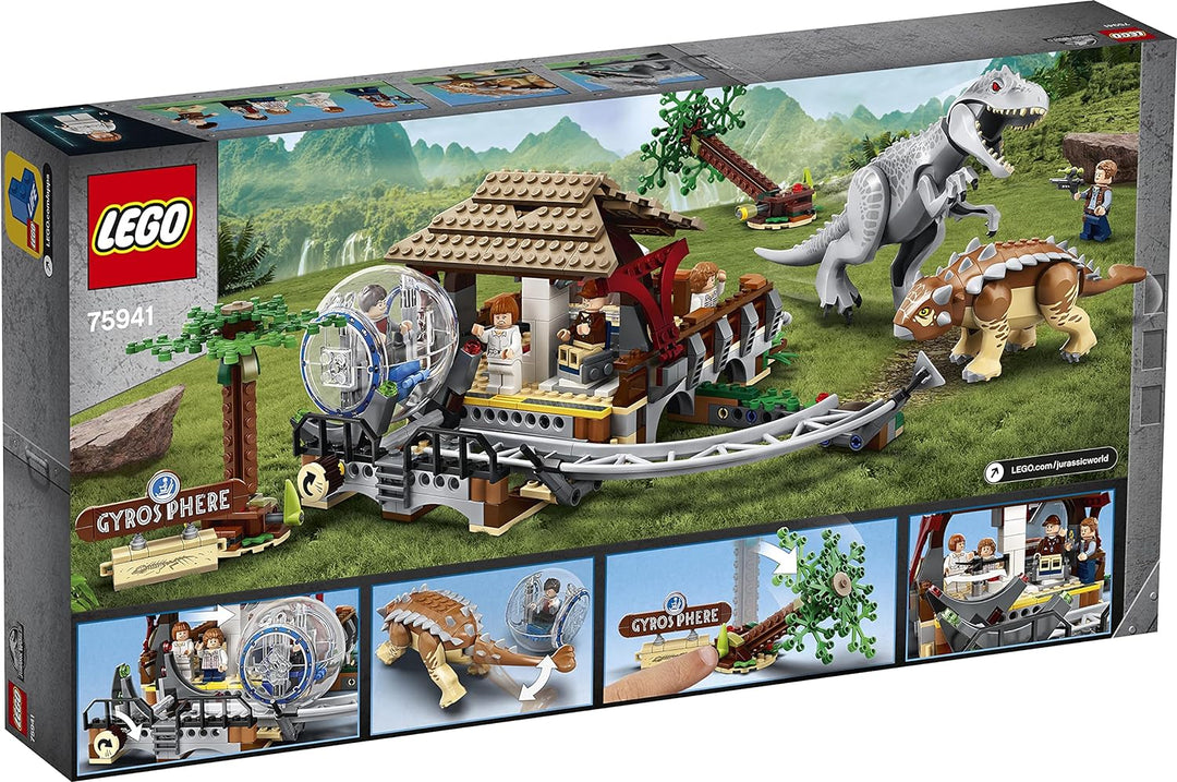 LEGO 75941 Jurassic World Indominus Rex vs. Ankylosaurus, Dinosaurier Set mit Gyrosphäre