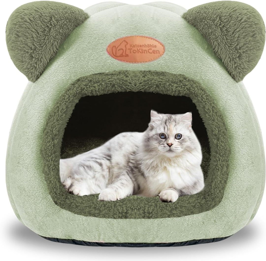 Katzenhöhle Katzenbett Waschbares Katzenhaus Haustierbett Weiches Komfort Zelt Katzenstreu Bett Warm