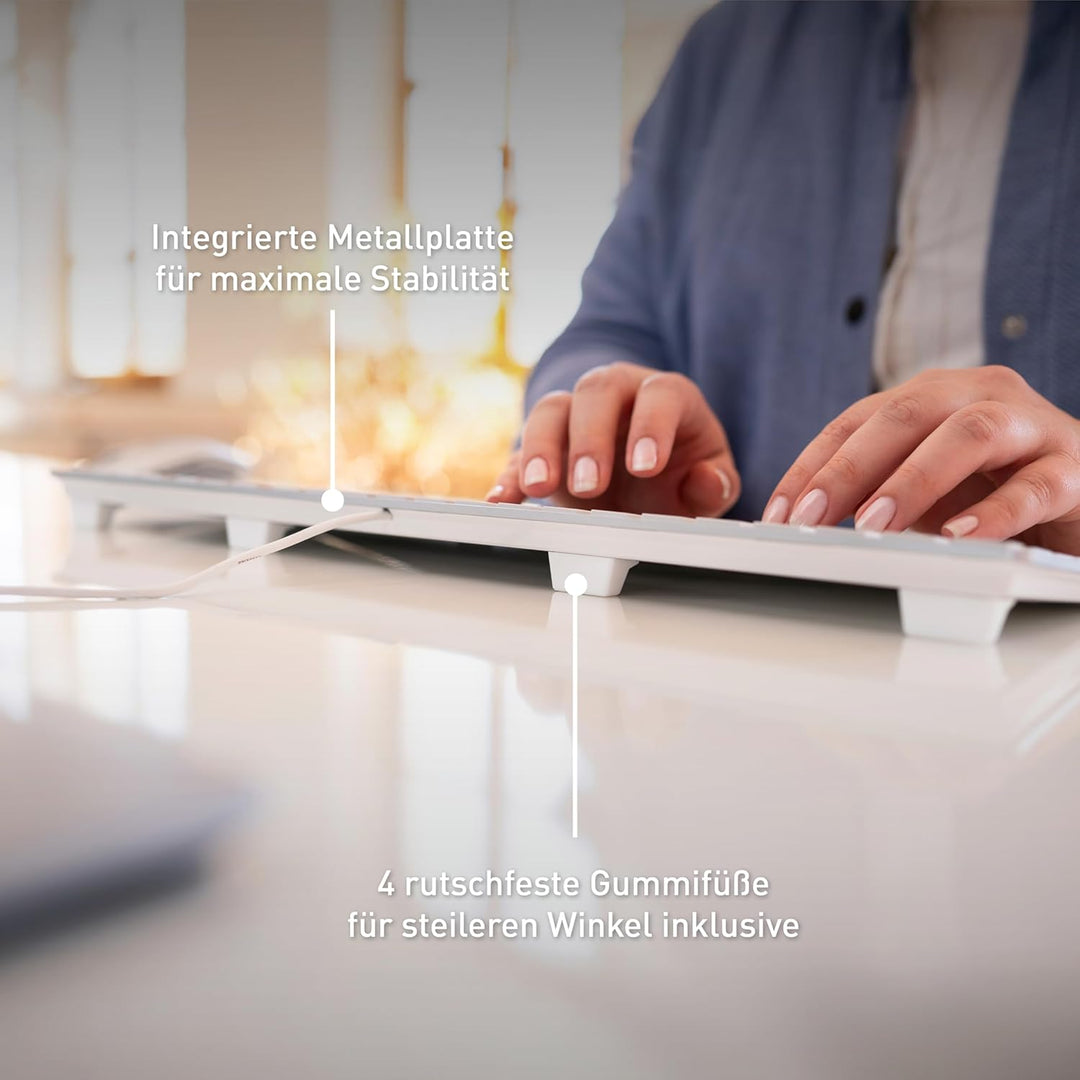 CHERRY KC 6000 SLIM Tastatur (Englisches Tastatur-Layout) Silber US-Internationales Layout - QWERTY