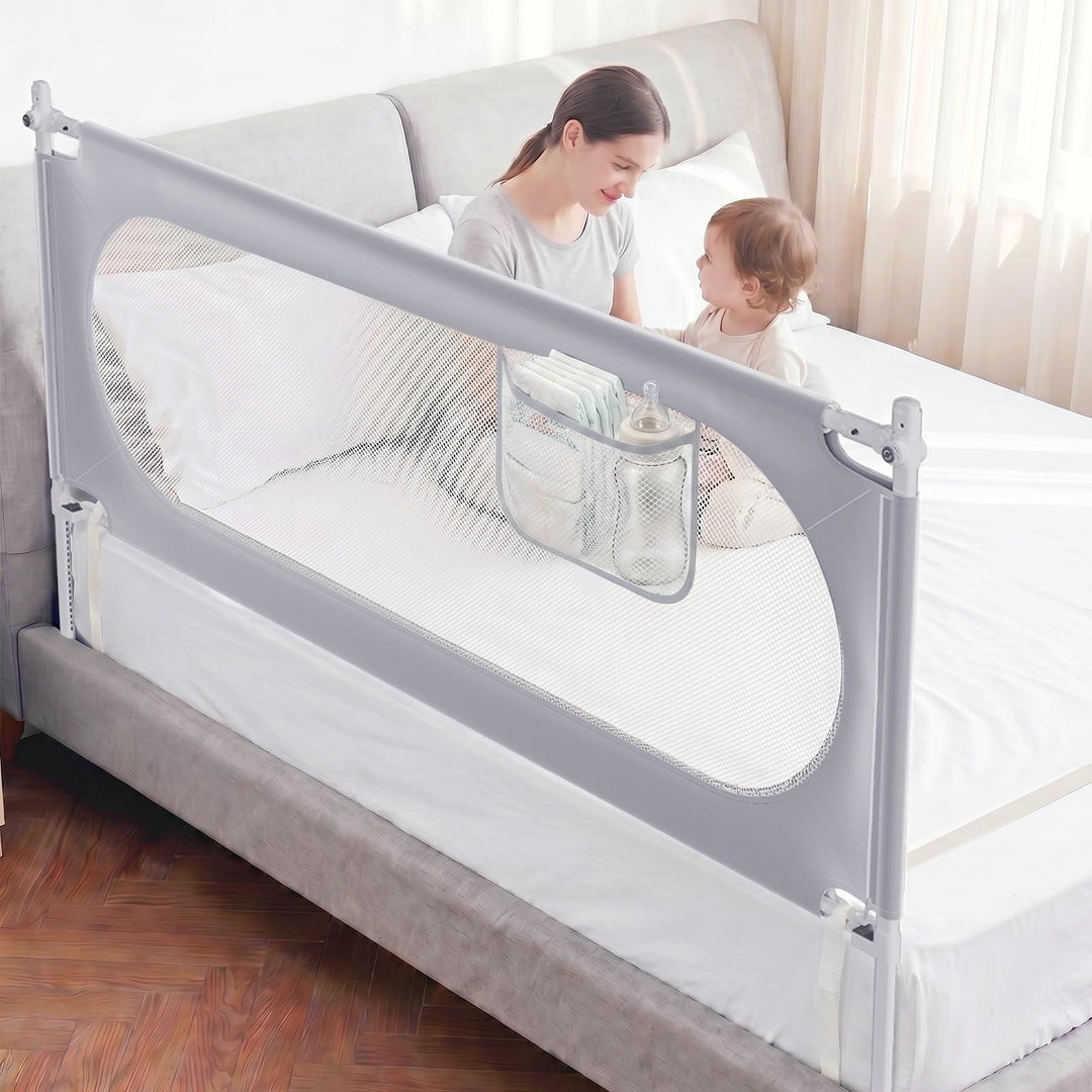 Stabiles Bettgitter 200cm – Rausfallschutz Bett U-förmiges für Boxspringbetten und die meisten Betta