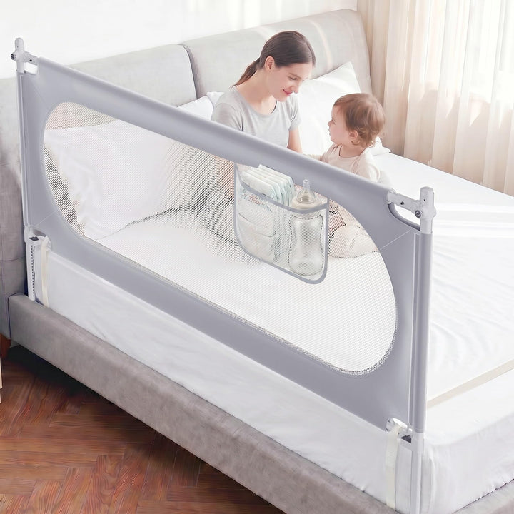 Stabiles Bettgitter 200cm – Rausfallschutz Bett U-förmiges für Boxspringbetten und die meisten Betta