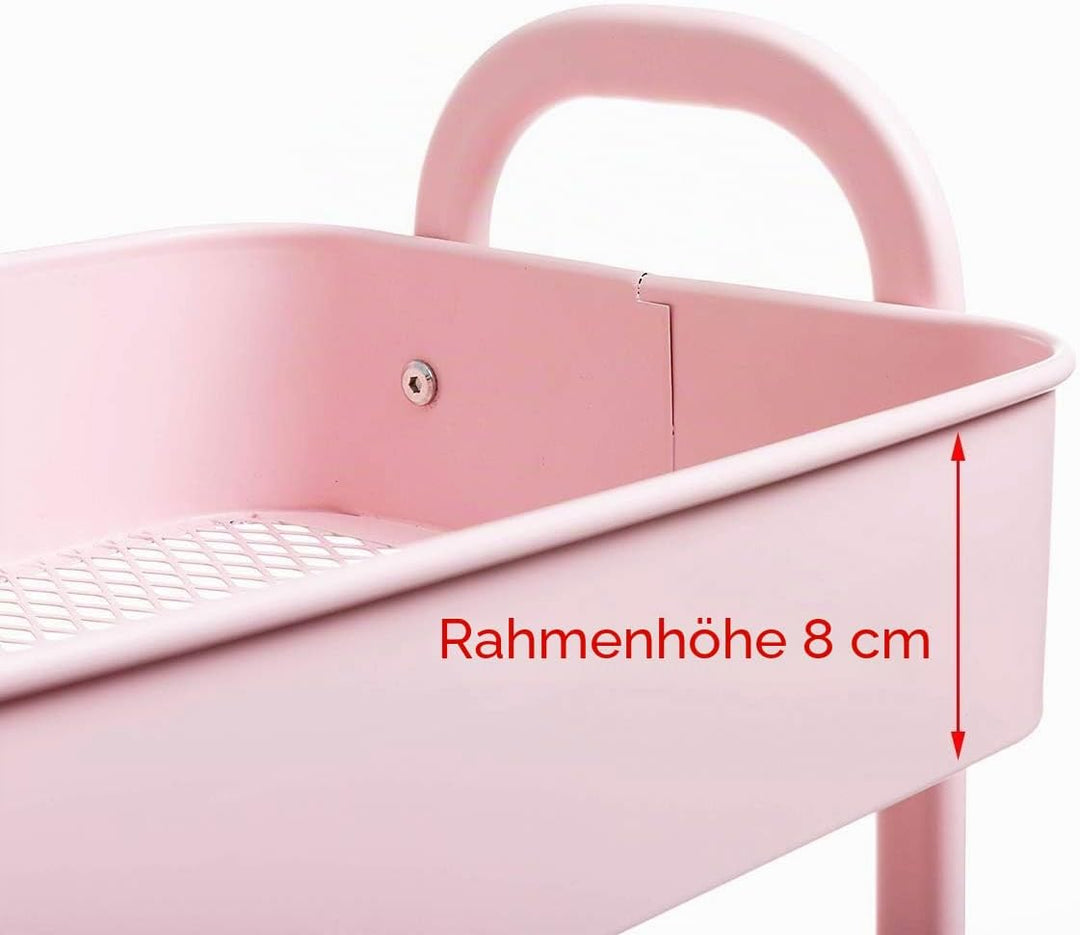 DOEWORKS Aufbewahrungswagen 3-Etagen Metall Utility Cart Rollwagen Organizer Wagen mit Rädern für Kü