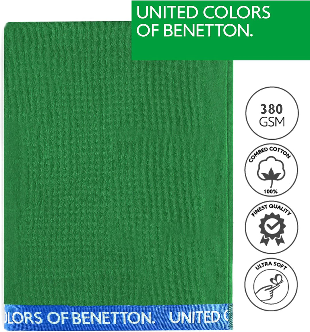 United Farben of Benetton, Set 2 Strandtücher, 90 x 160 cm, 380 g/m², 100% Baumwolle, Grün