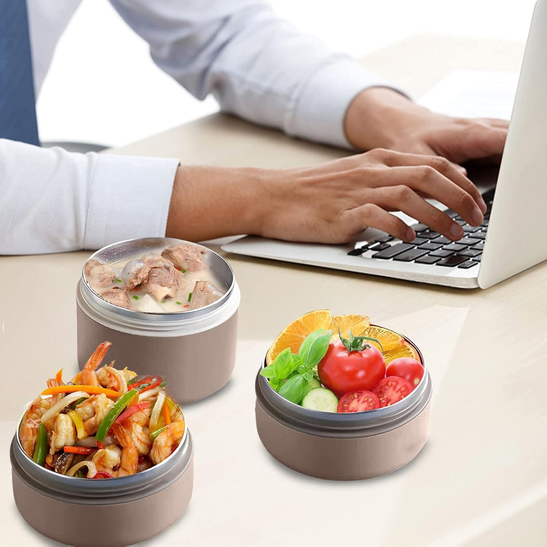 Glorlliant Thermische Lunchbox, Bento Lunchbox, Auslaufsicher, 3 Ebenen, Stapelbar, Aus Edelstahl, W