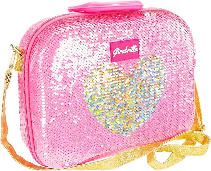 Nice Group – Girabrilla Schminkkoffer – Make-up-Koffer 02550C – Rosa Herz Gold, Rosa/goldfarbenes He