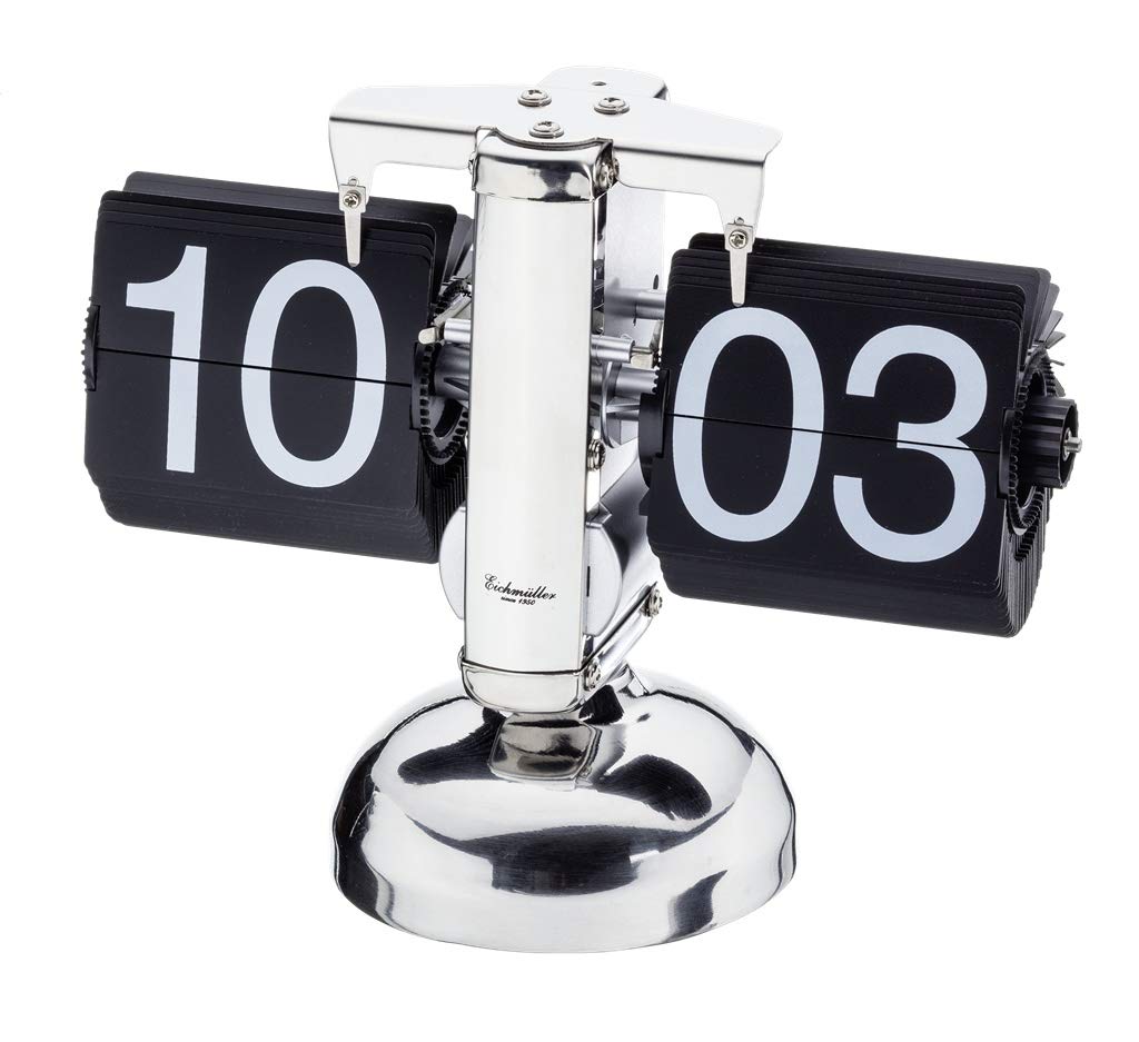 Eichmüller since 1950 Retro Flip Uhr - Tischuhr - Silber schwarz