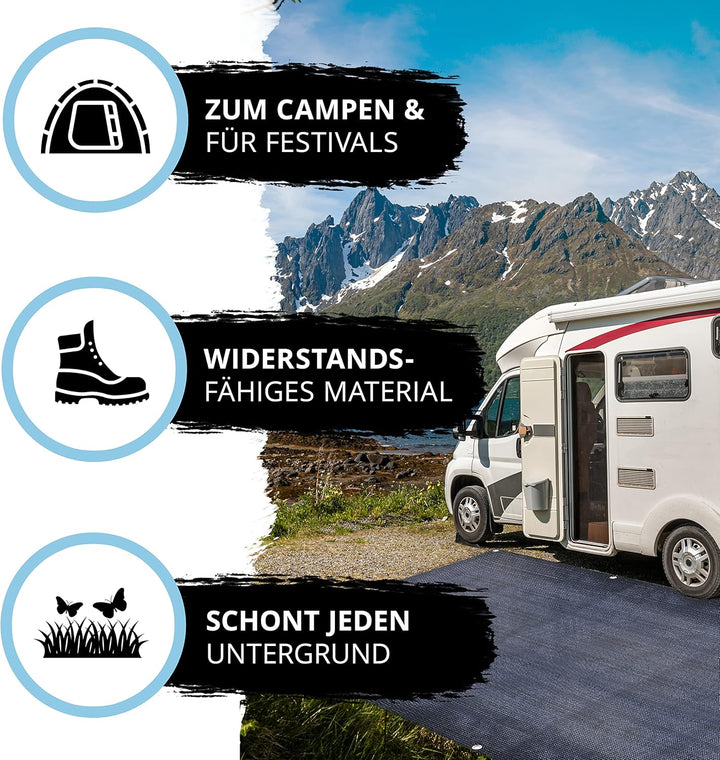 Vorzeltteppich – Markisenteppich – Outdoor-Teppich – wasserfest + wasserdurchlässig – Zeltunterlage
