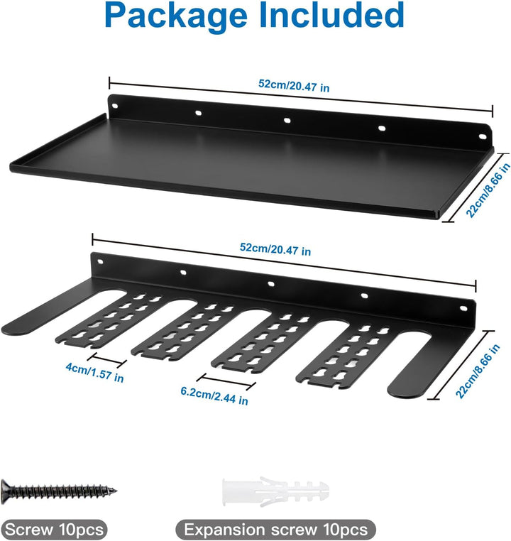 Elektrowerkzeug-Organizer, 2 Schichten, 5 Bohrerhalter und 1 solide Bodenregale, Metall-Premium-Gara