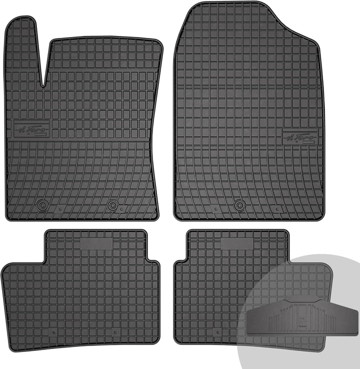 FROGUM EL Toro Gummimatten Ganzjähriges-Set von Autofussmatte Auto Fussmatten für Hyundai i10 II 201