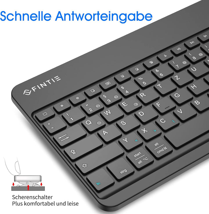 FINTIE Ultradünn Bluetooth Tastatur mit deutschem Layout QWERTZ für iPad Air/Pro/Mini/iPad 10.9/10.2
