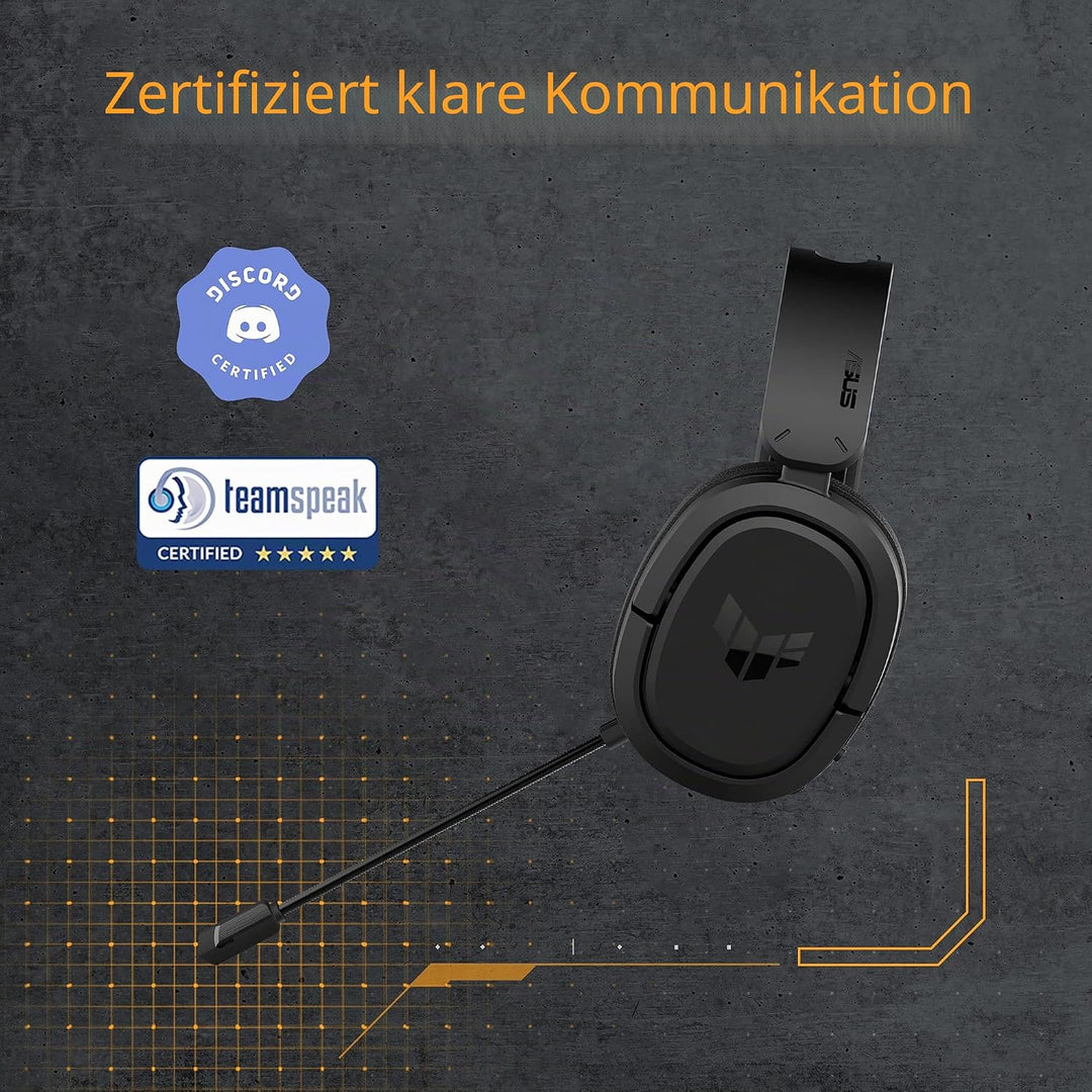 ASUS TUF GAMING H1 Wireless Headset (kabellos, 7.1-Surround-Sound, leichtes, komfortables Design, Ko