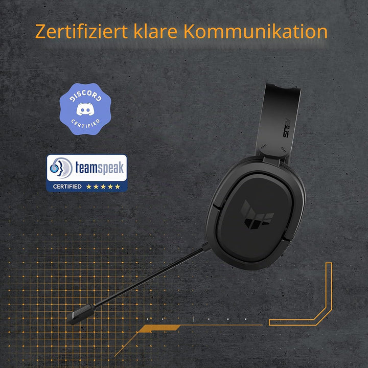 ASUS TUF GAMING H1 Wireless Headset (kabellos, 7.1-Surround-Sound, leichtes, komfortables Design, Ko