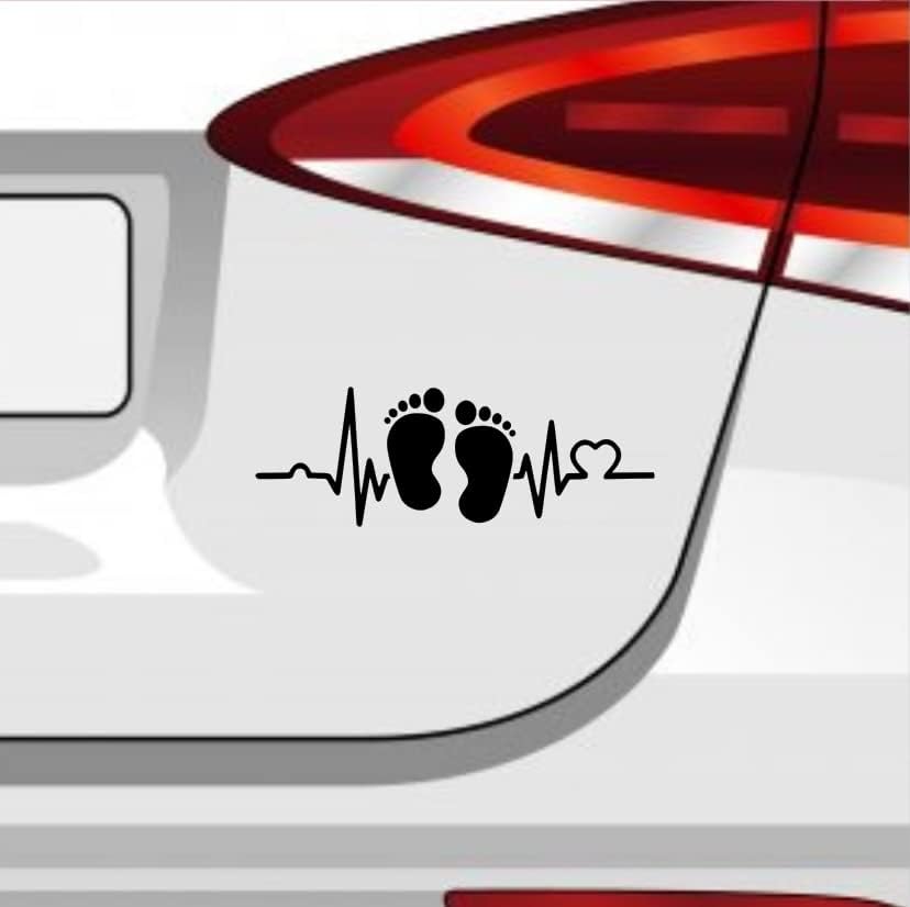 Generisch Herzschlag Füsse Aufkleber Sticker Baby Kinder Love Mama Junge Mädchen Sparset (2X S 2X L