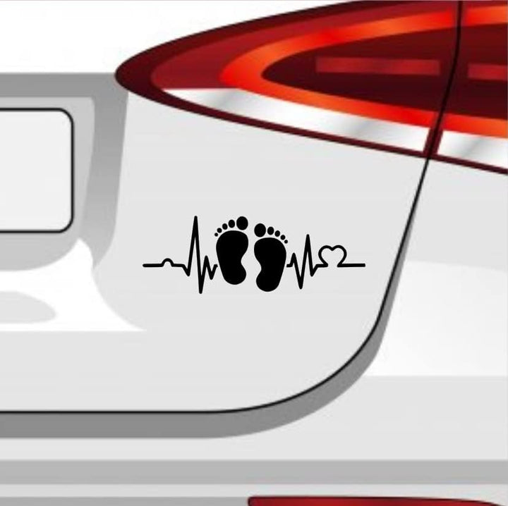 Generisch Herzschlag Füsse Aufkleber Sticker Baby Kinder Love Mama Junge Mädchen Sparset (2X S 2X L