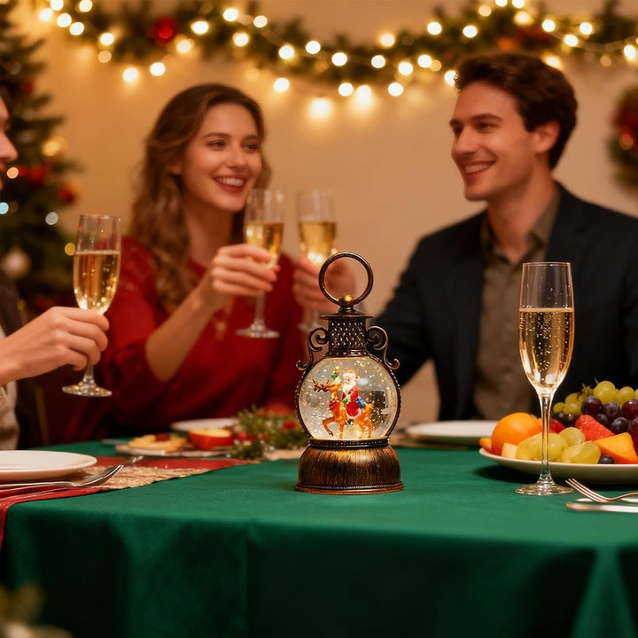 Weihnachts Schneekugel Laterne | Partyszene Requisiten | Beleuchtete Weihnachtskugel mit Weihnachtsm