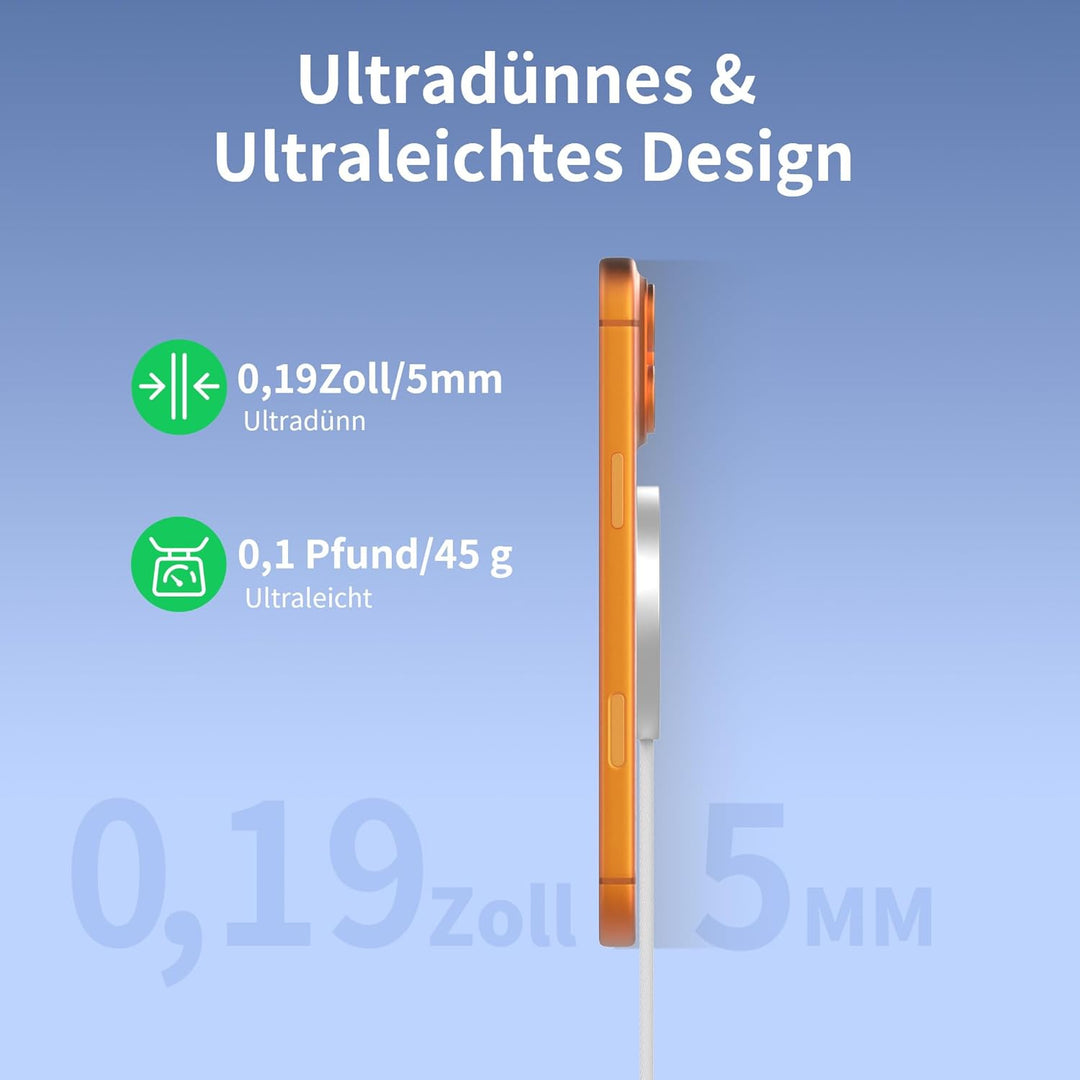 25W magnetisches Wireless-Ladegerät für MagSafe, für iPhone 17/16/15/14/13/12/AirPods mit Schnelllad