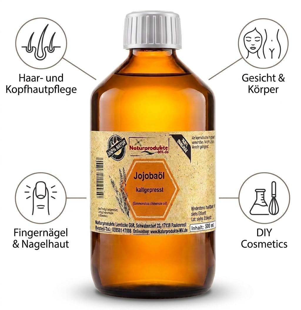 Jojobaöl kaltgepresst (500 ml) Jojoba Öl kaltgepresst