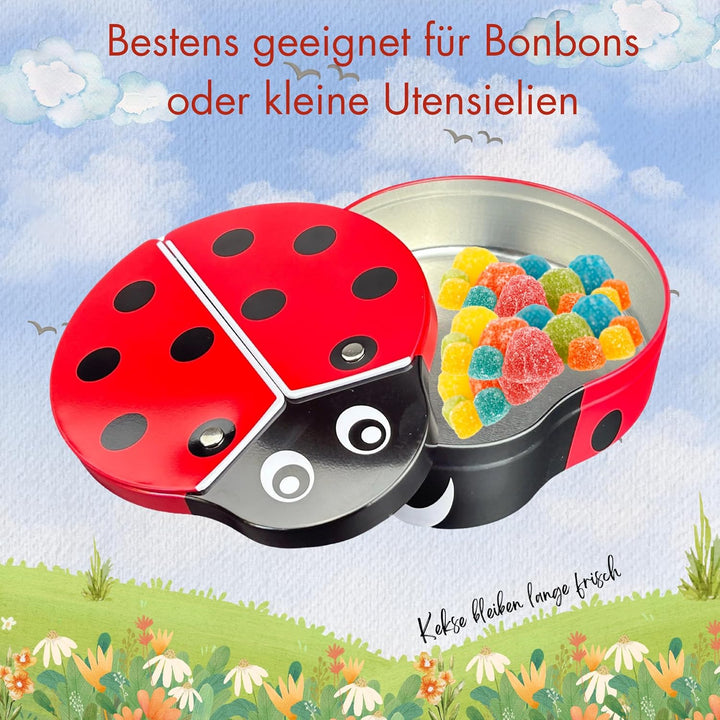 MediMuc Marienkäfer mit abklappbaren Flügeln und transparentem Sichtfenster - Geschenkdose, Osterdos