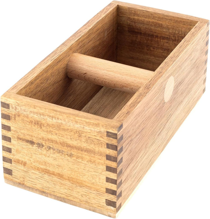 Abklopfbehälter Holz - Nachhaltiger Abschlagbehälter für Siebträger und Kaffeesatz, perfektes Barist