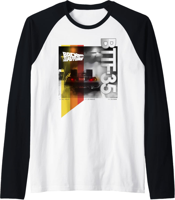 Back To The Future 35th Anniversary DeLorean Smoke Raglan