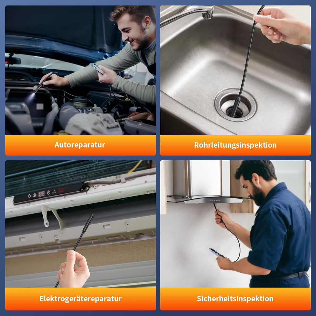 Endoskopkamera mit Licht, 1080P HD Endoskop-Kamera Handy mit Licht Wasserdichtes Ip67 Kein WLAN Erfo