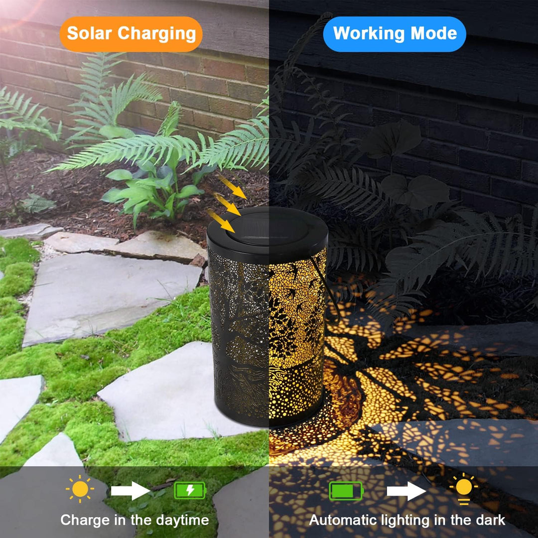ZWOOS Solarlaterne für Aussen, Gartenlaterne Solar Wasserdicht IP44, Hängend/ Stehend, für Balkon De