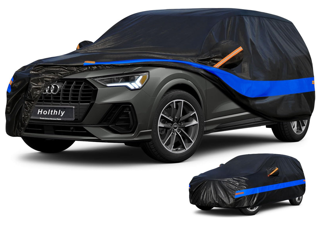 SUV Autoabdeckung Wasserdicht Atmungsaktiv,Auto-Abdeckplane für Vollgarage,Regen,Sonne,Staub und UV-
