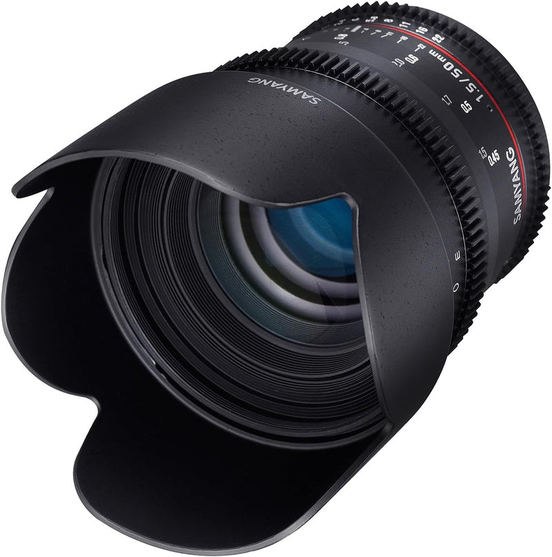 Samyang 50/1,5 Objektiv Video DSLR Canon EF manueller Fokus Videoobjektiv 0,8 Zahnkranz Gear, Porträ