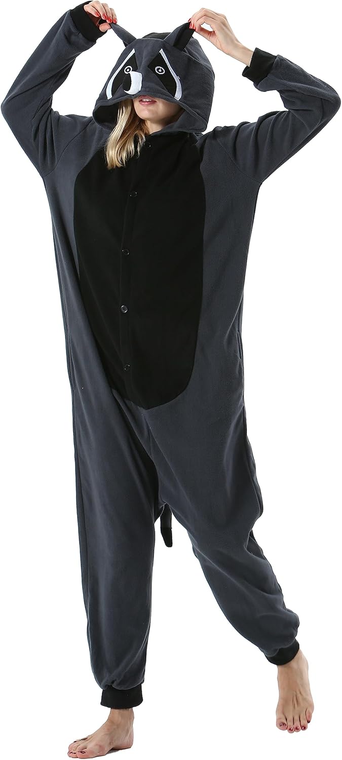 AKAAYUKO Faschingskostüme Tiere Onesie Damen Karneval Kostüm Pyjama Herren Halloween Jumpsuit Schlaf