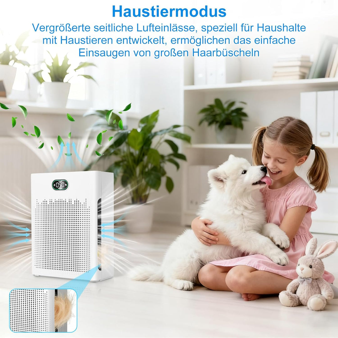 HEPA Luftreiniger,Air Purifier mit App-gesteuert&PM2.5 LED-Anzeige,Schlafmodus bis zu 22 dB,CADR 250