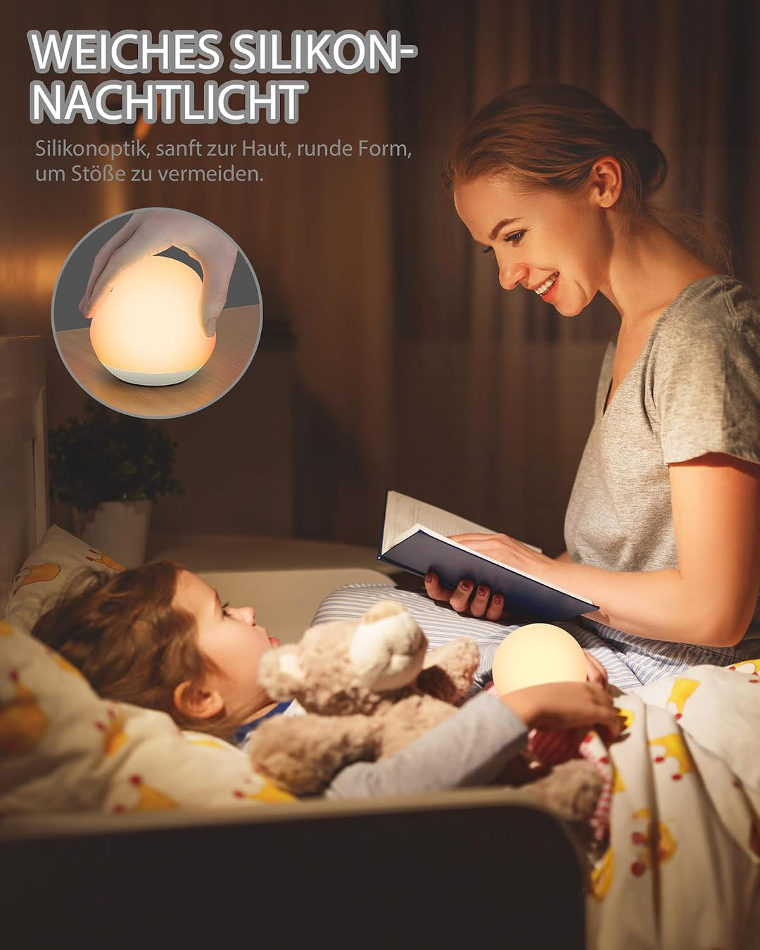 HOMGEN 2 in 1 White Noise Machine Silikon Weisses Rauschen Maschine für Babys Type-C Wiederaufladbar