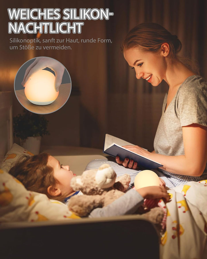 HOMGEN 2 in 1 White Noise Machine Silikon Weisses Rauschen Maschine für Babys Type-C Wiederaufladbar