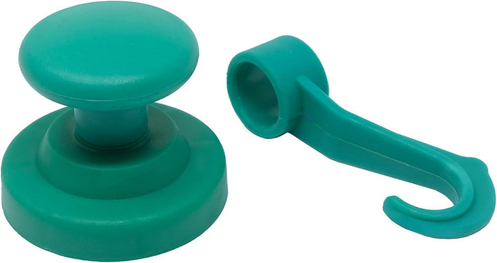 Grüner, Gummibeschichtetes Neodym - Magnet Mit Drehhaken zum Halten von Seil, Drähten und Kleidung -