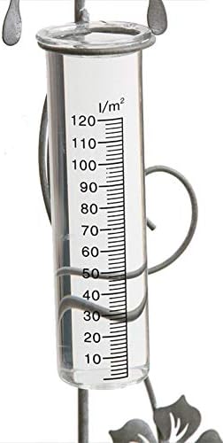 Novaliv Wetterstation I Regenmesser Glas Schmetterling I Wetterfest Garten Dekoration I Wassermengen